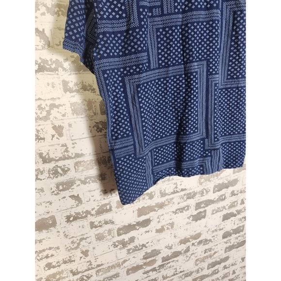 Wallace & Barnes Camp Shirt Size Large Blue Bandana Print Pockets - Picture 12 of 16